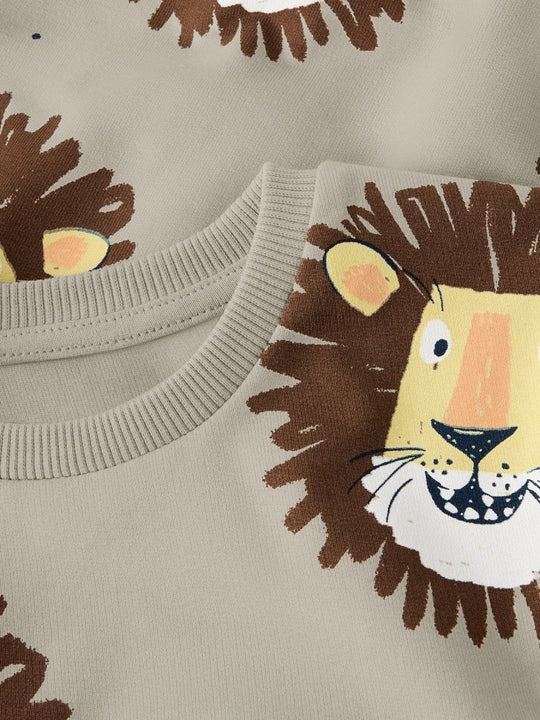 name it mini SAKU SWEATSHIRT - Silver Lining | LION | Torgunns Barneklær AS