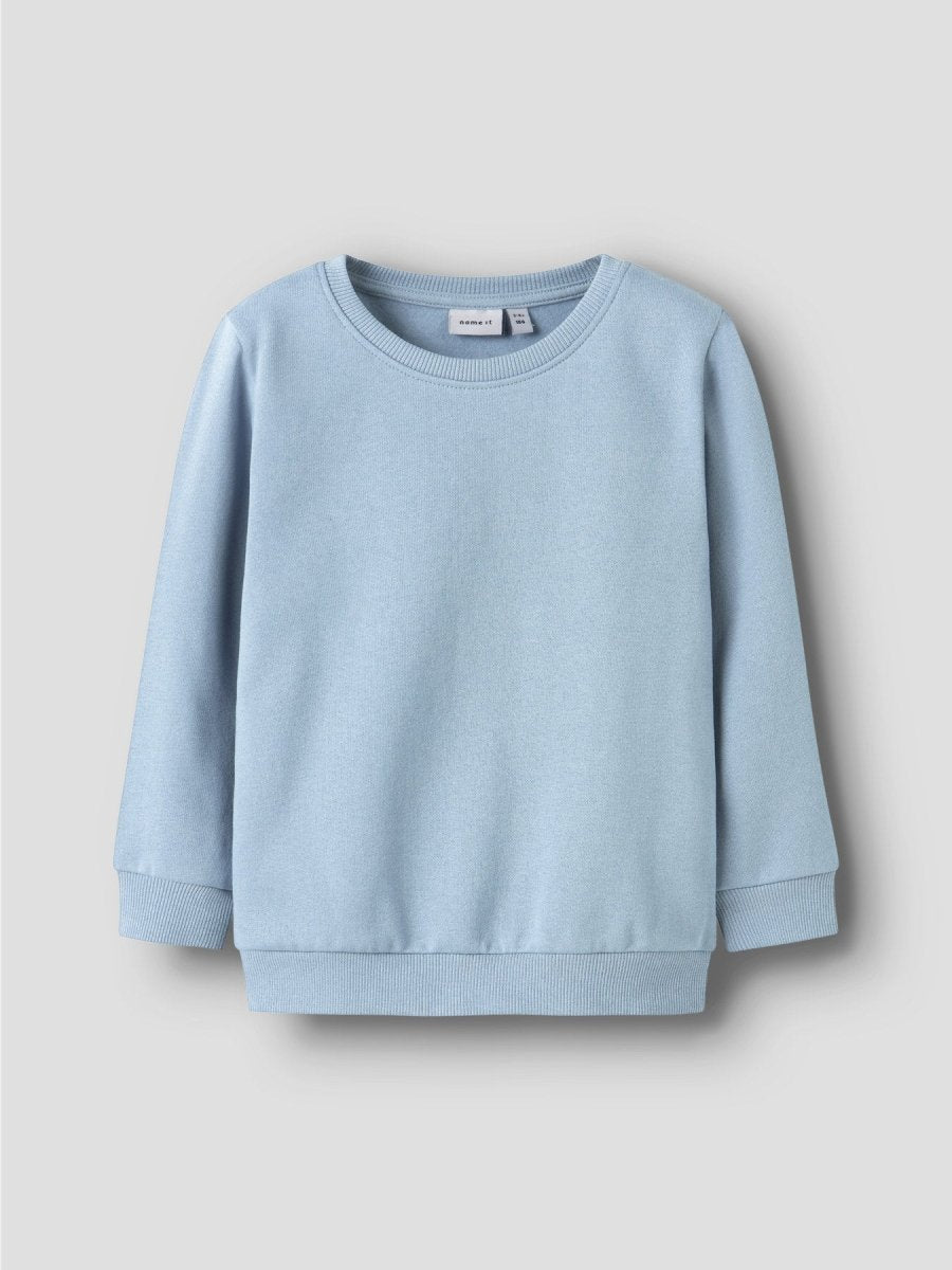 name it mini SELI LS SWEAT NOOS - Dusty Blue | Torgunns Barneklær AS
