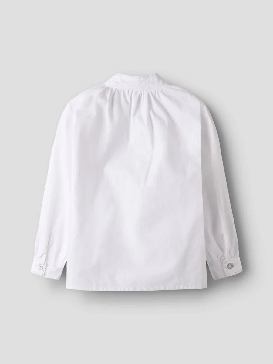 name it mini TERINA bunadskjorte – Bright White | Torgunns Barneklær AS
