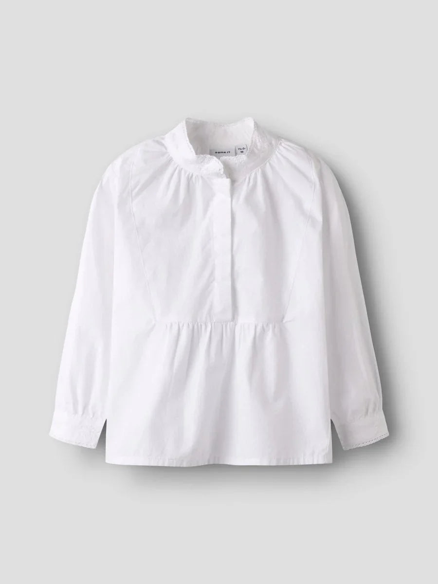name it mini TERINA bunadskjorte – Bright White | Torgunns Barneklær AS