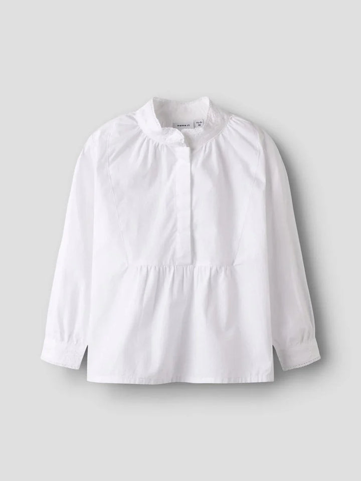 name it mini TERINA bunadskjorte – Bright White | Torgunns Barneklær AS