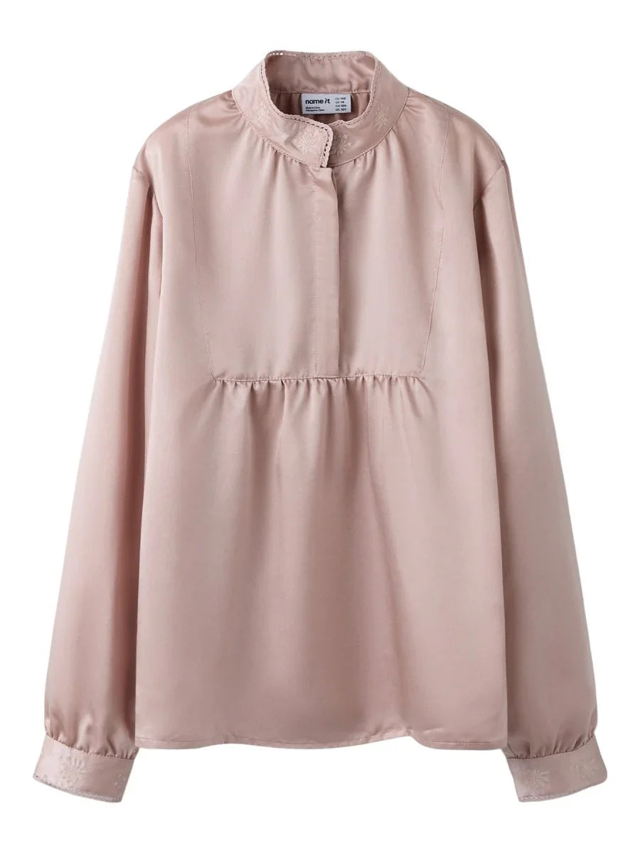 name it mini TETRINE Bunadskjorte Barn – Shadow Gray | Torgunns Barneklær AS