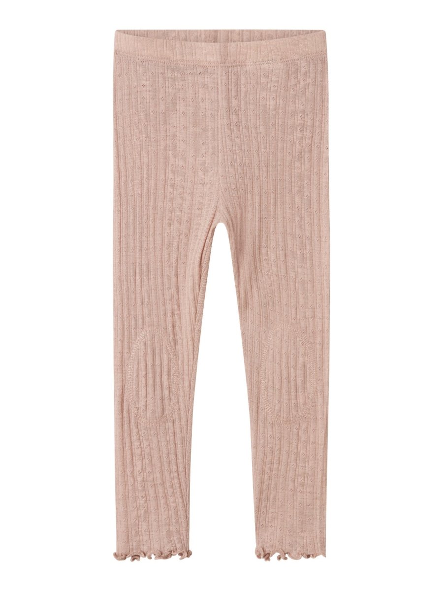name it mini ULL/SILKE WOSSA RIB LEGGING - Shadow Gray | Torgunns Barneklær AS