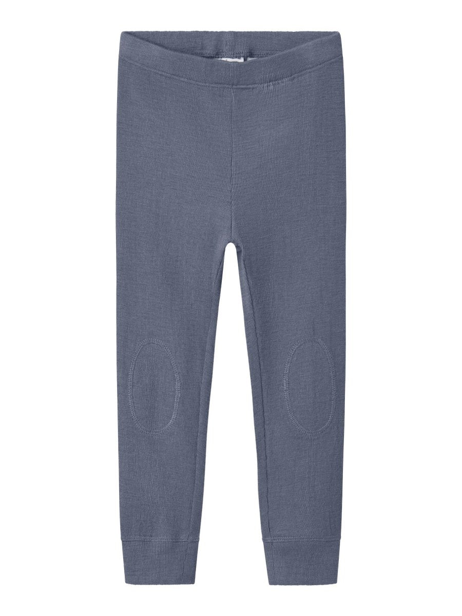 name it mini ULL/SILKE WOSSA RIB LONGJOHN - Folkstone Gray | Torgunns Barneklær AS