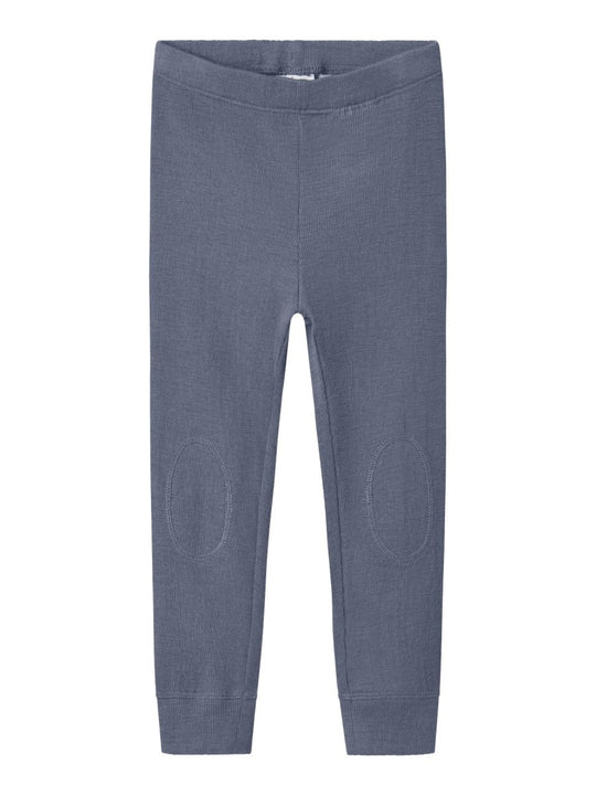 name it mini ULL/SILKE WOSSA RIB LONGJOHN - Folkstone Gray | Torgunns Barneklær AS