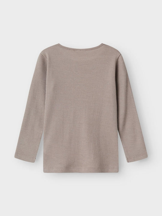 name it mini ULL/SILKE WOSSA RIB LS TOP - Satellite | Torgunns Barneklær AS