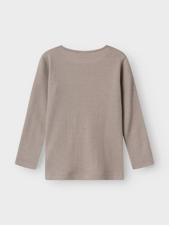 name it mini ULL/SILKE WOSSA RIB LS TOP - Satellite | Torgunns Barneklær AS
