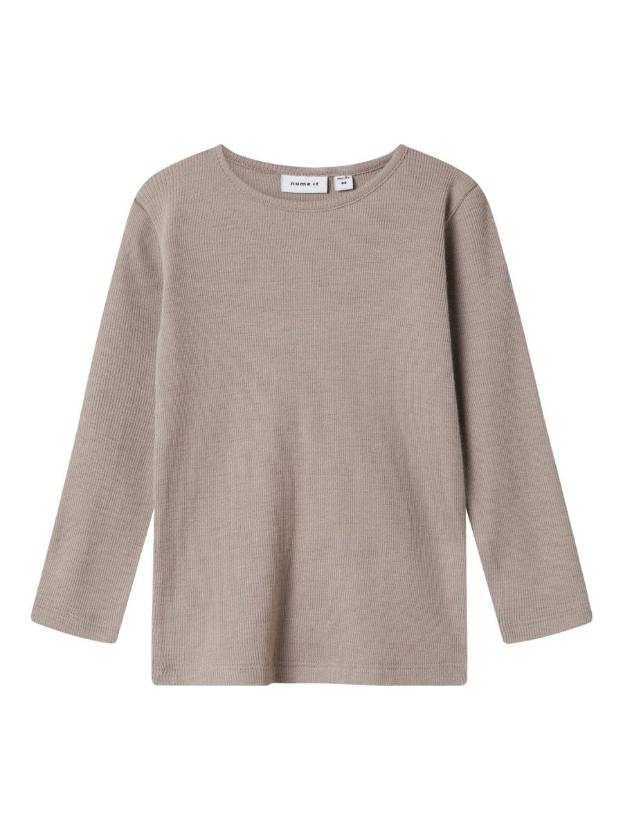 name it mini ULL/SILKE WOSSA RIB LS TOP - Satellite | Torgunns Barneklær AS