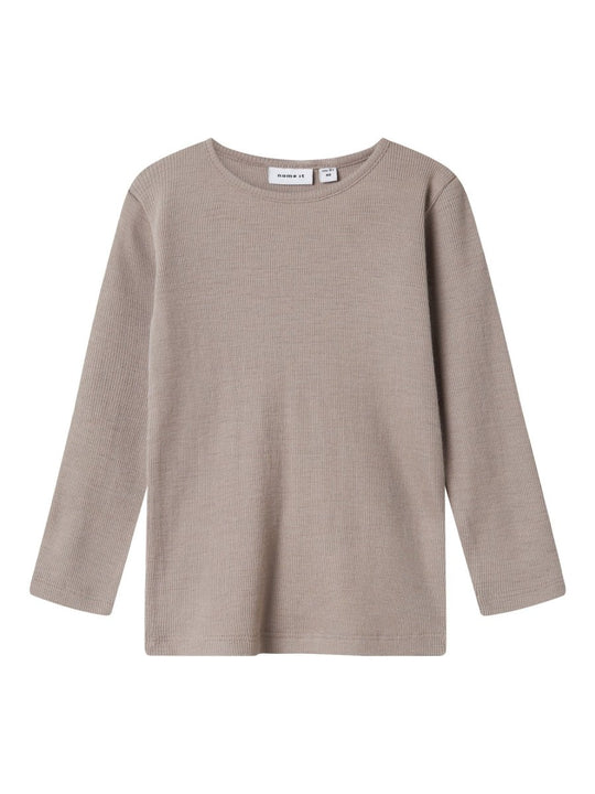 name it mini ULL/SILKE WOSSA RIB LS TOP - Satellite | Torgunns Barneklær AS