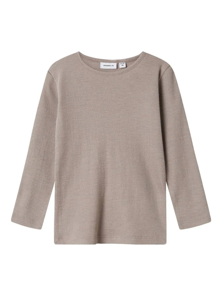 name it mini ULL/SILKE WOSSA RIB LS TOP - Satellite | Torgunns Barneklær AS