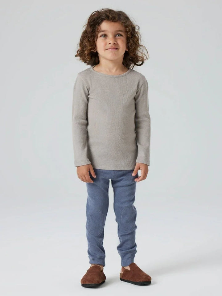 name it mini ULL/SILKE WOSSA RIB LS TOP - Satellite | Torgunns Barneklær AS