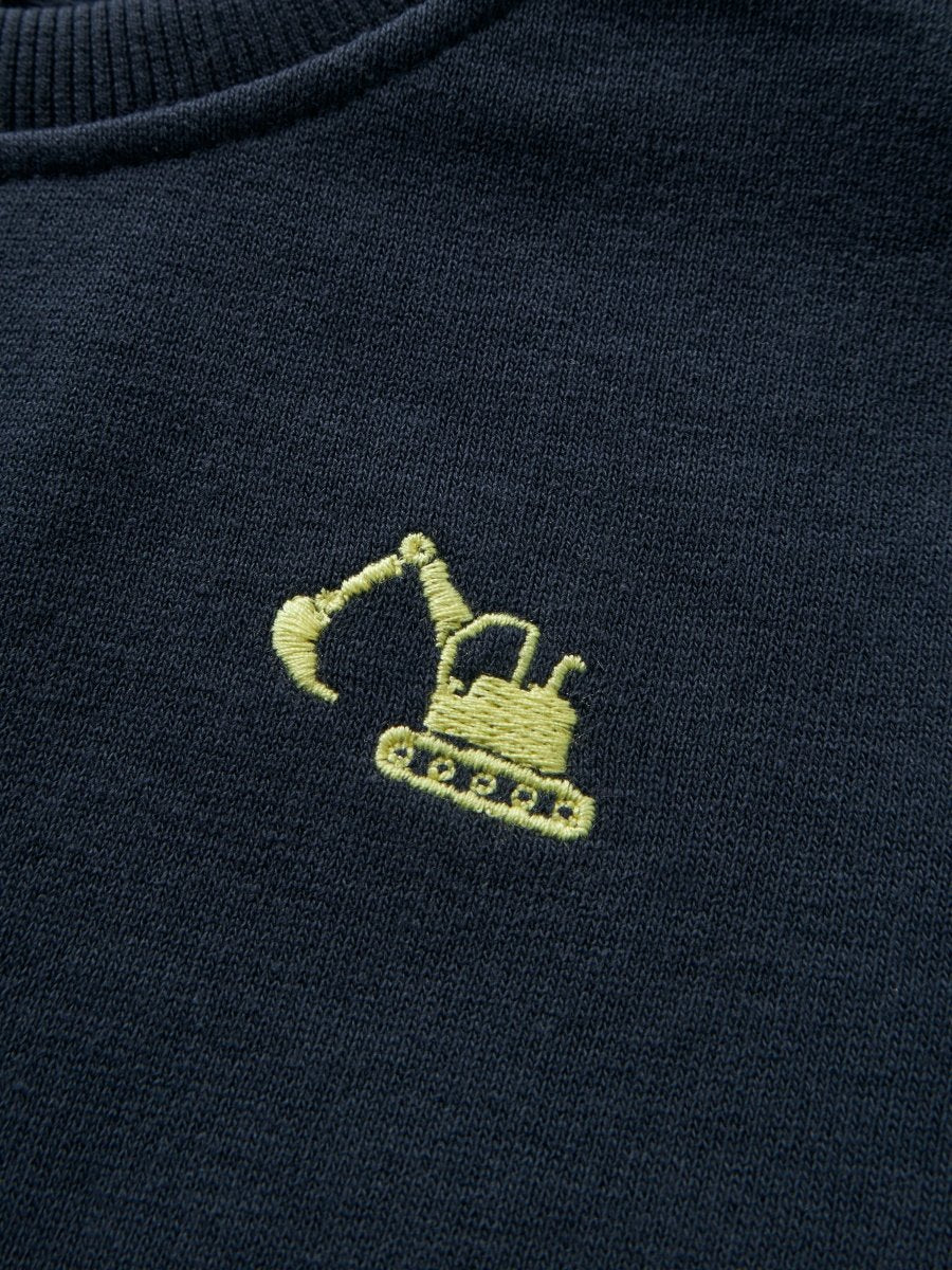 name it mini VALLEN LS SWEAT - Navy Blazer | Excavator | Torgunns Barneklær AS