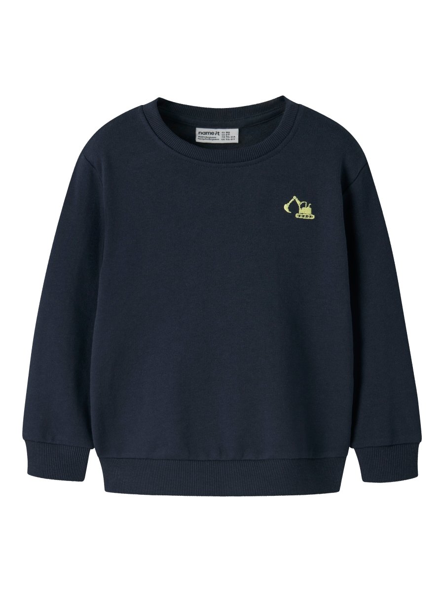 name it mini VALLEN LS SWEAT - Navy Blazer | Excavator | Torgunns Barneklær AS