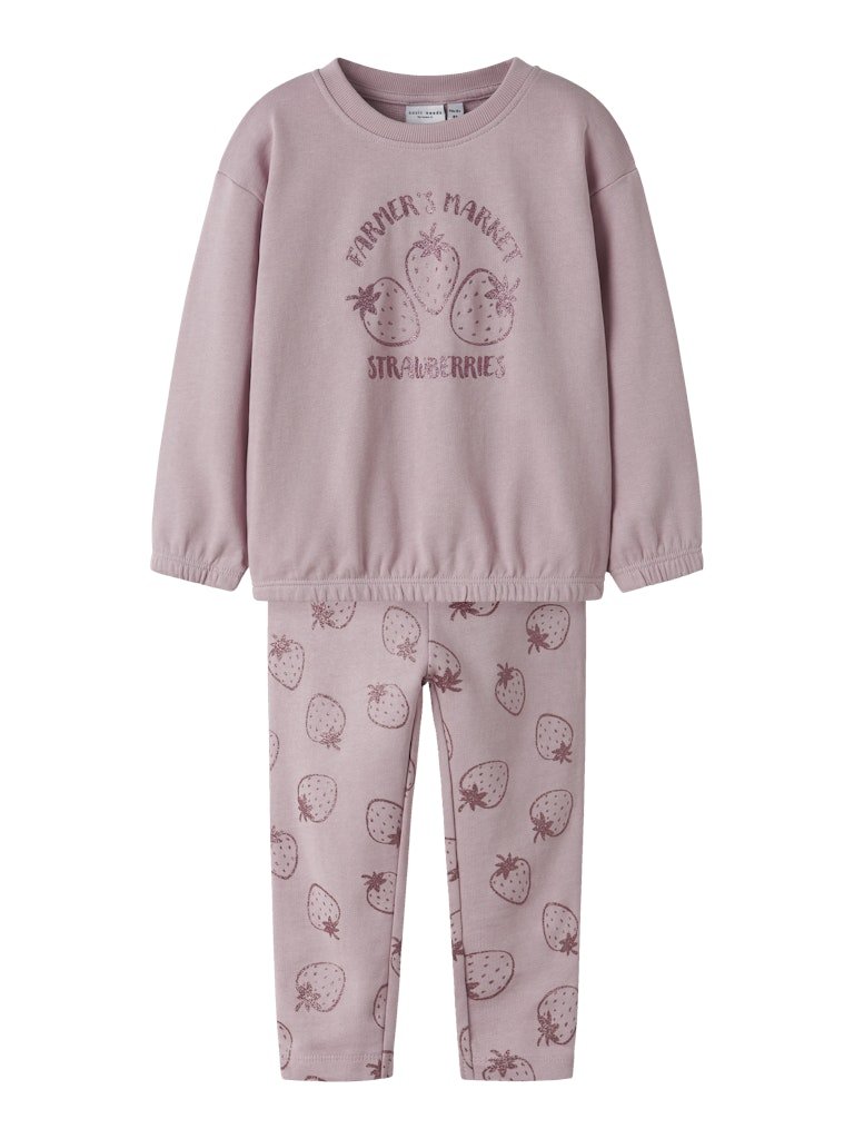 name it mini VILUBA LS NREG SWEAT SET - Burnished Lilac | Torgunns Barneklær AS