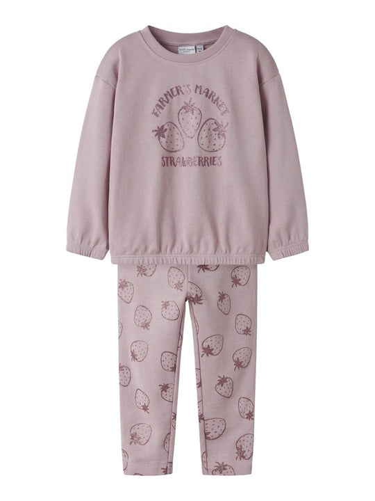name it mini VILUBA LS NREG SWEAT SET - Burnished Lilac | Torgunns Barneklær AS