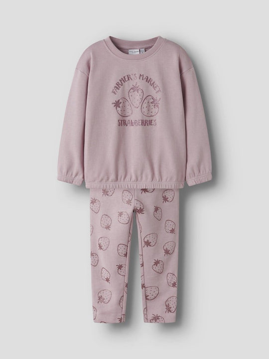 name it mini VILUBA LS NREG SWEAT SET - Burnished Lilac | Torgunns Barneklær AS