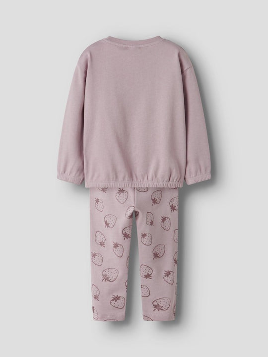 name it mini VILUBA LS NREG SWEAT SET - Burnished Lilac | Torgunns Barneklær AS