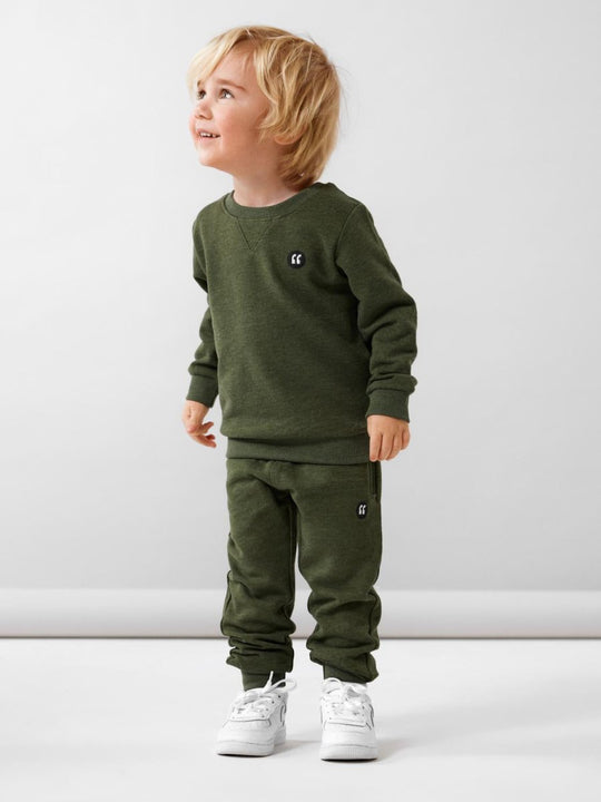 name it mini VIMO LS SWEAT NOOS - Rifle Green | Torgunns Barneklær AS