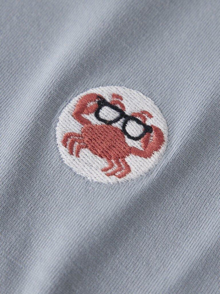 name it mini VIMPEL T - SHIRT - Blue Fog Crab | Embroidery | Torgunns Barneklær AS
