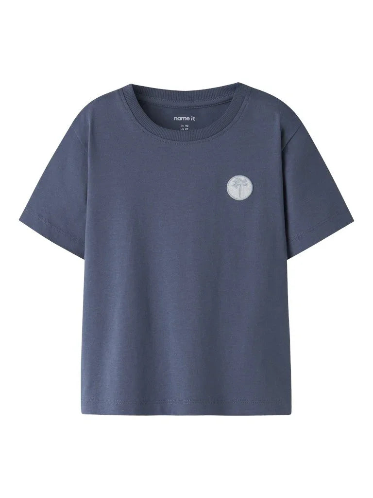 name it mini VIMPEL T - SHIRT - Vintage Indigo | Palm | Torgunns Barneklær AS