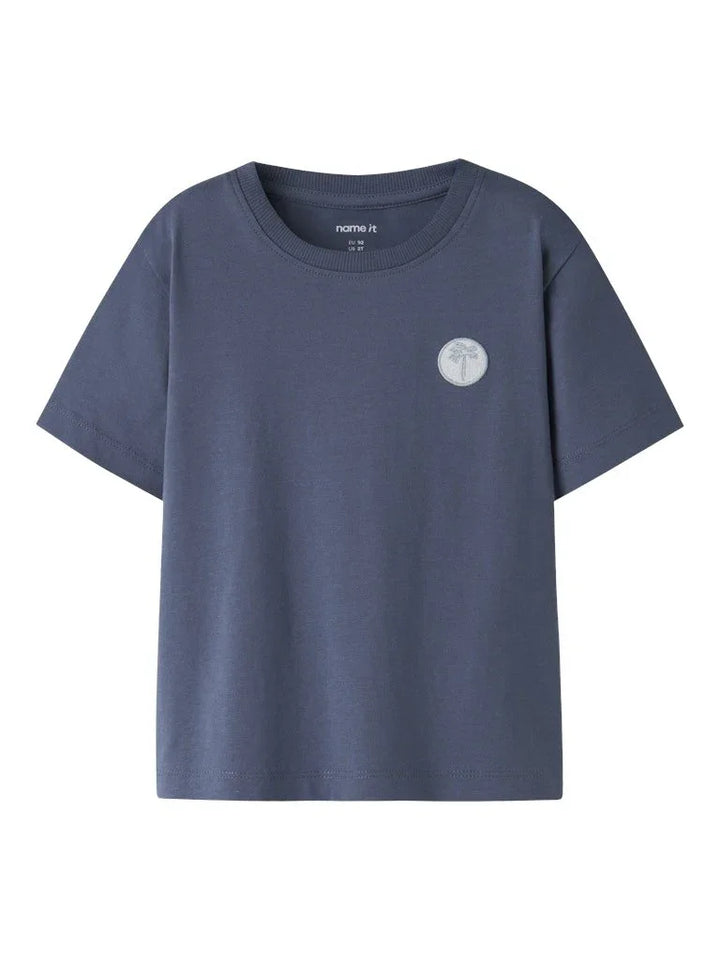 name it mini VIMPEL T - SHIRT - Vintage Indigo | Palm | Torgunns Barneklær AS