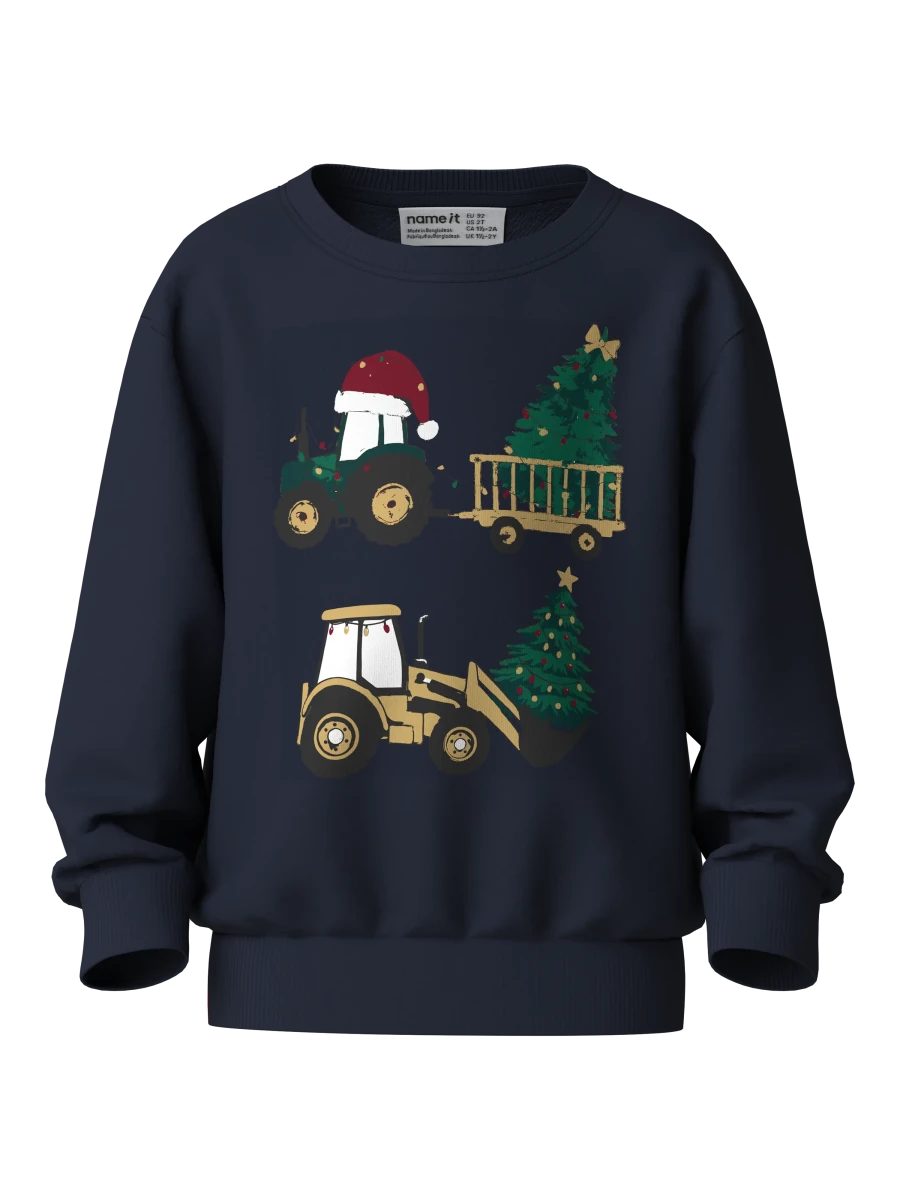name it mini VOLUF genser - Navy Blazer | Gravemaskin | Torgunns Barneklær AS