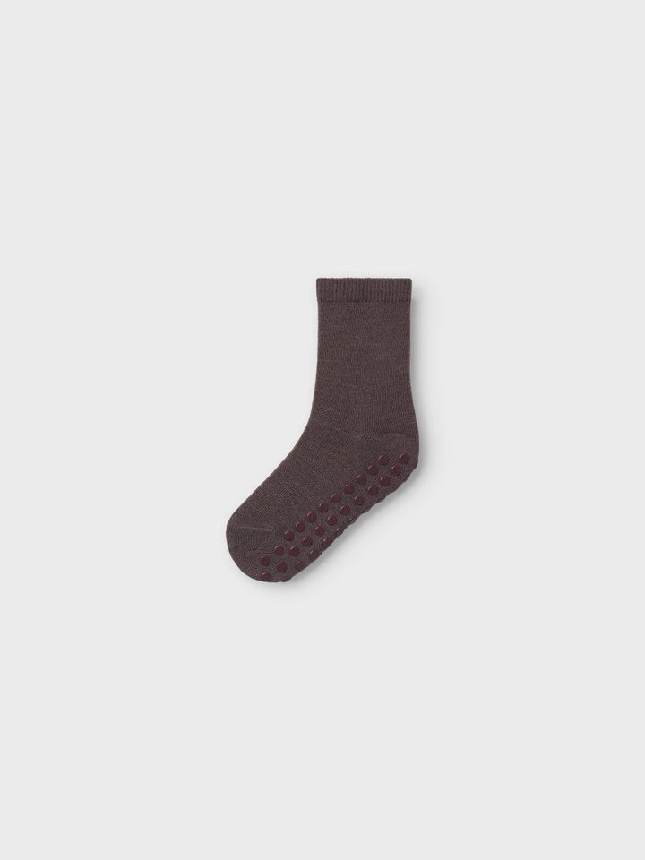 name it mini WAK WO/BL 2P SOCK W/NON SKID - Purple Dove 2P PURPLE DOVE + SPARROW | Torgunns Barneklær AS