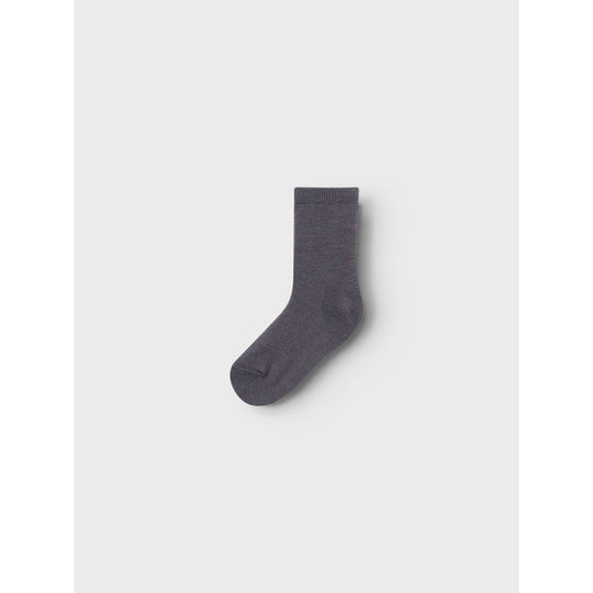 name it mini WAK WOOL 4 PACK SOCK - Iron Gate | Torgunns Barneklær AS