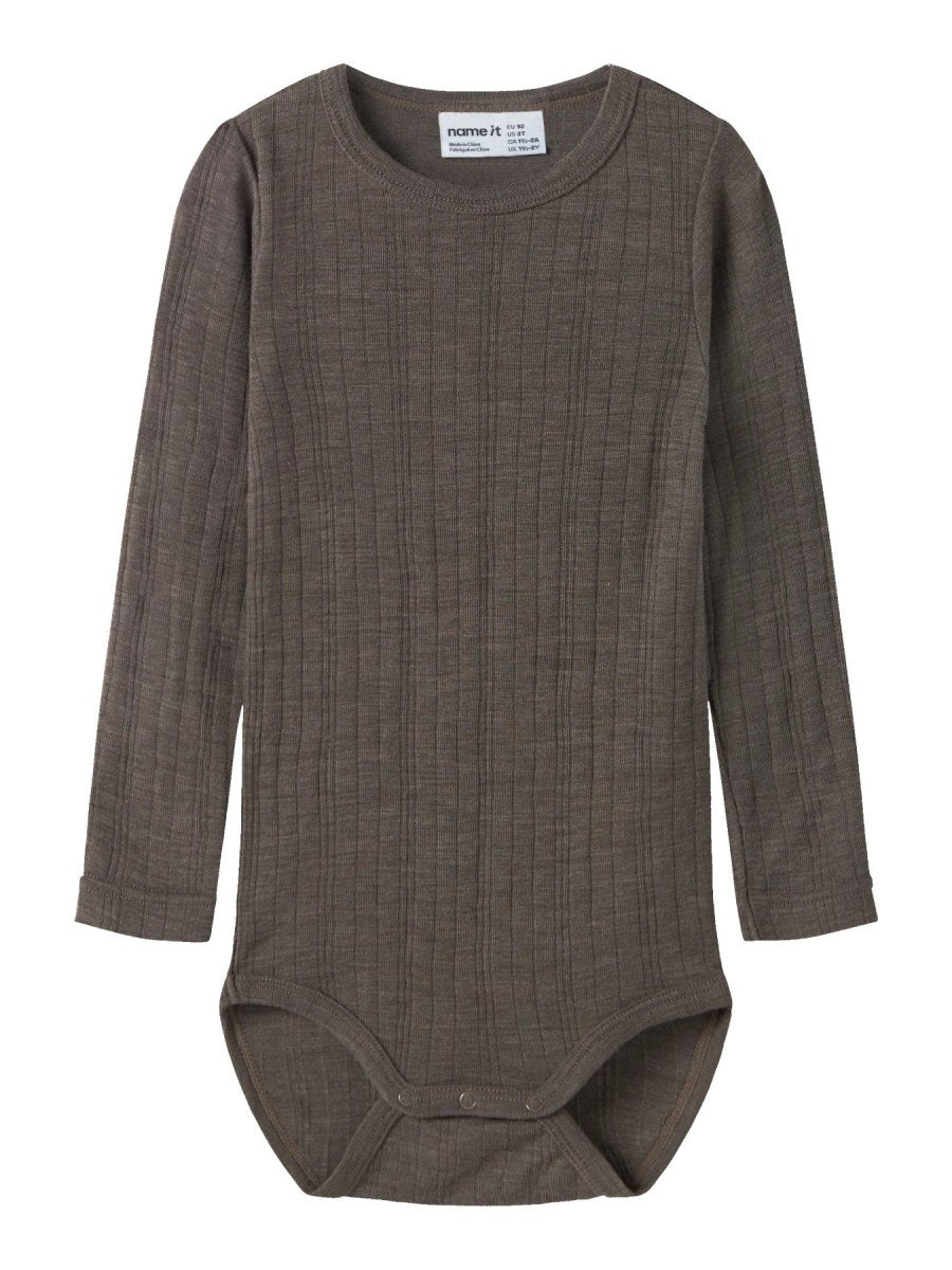 name it mini WANG Ull Body - Morel | Torgunns Barneklær AS