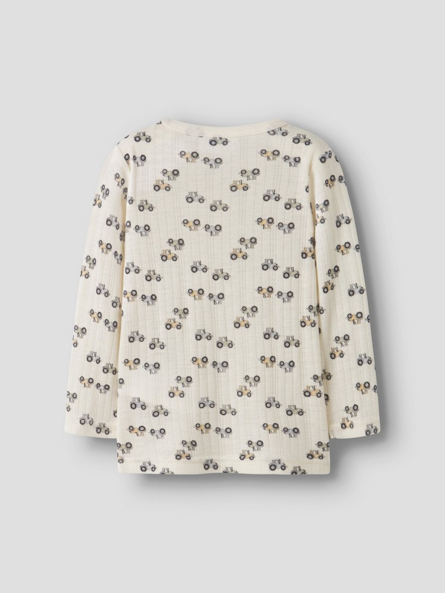 name it mini WANG ull genser i merinoull – Coconut Milk | Traktor | Torgunns Barneklær AS