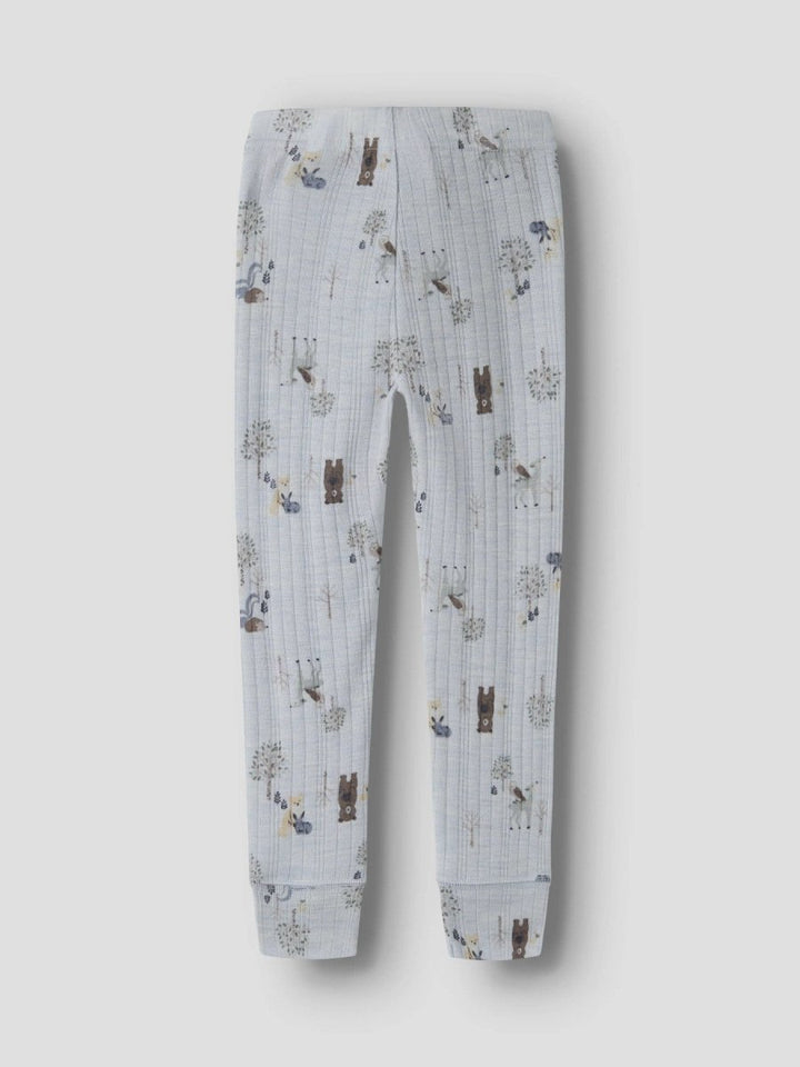 name it mini WANG Ull Legging - Arctic Ice | Forest Animals | Torgunns Barneklær AS