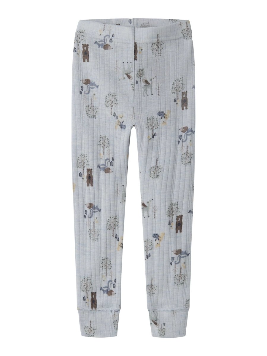 name it mini WANG Ull Legging - Arctic Ice | Forest Animals | Torgunns Barneklær AS