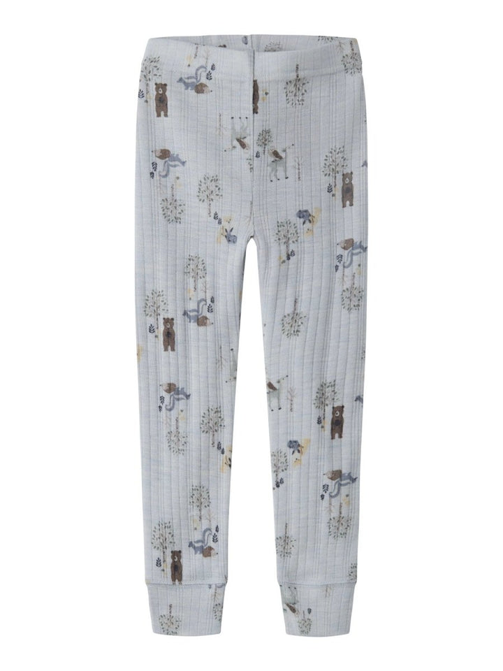 name it mini WANG Ull Legging - Arctic Ice | Forest Animals | Torgunns Barneklær AS