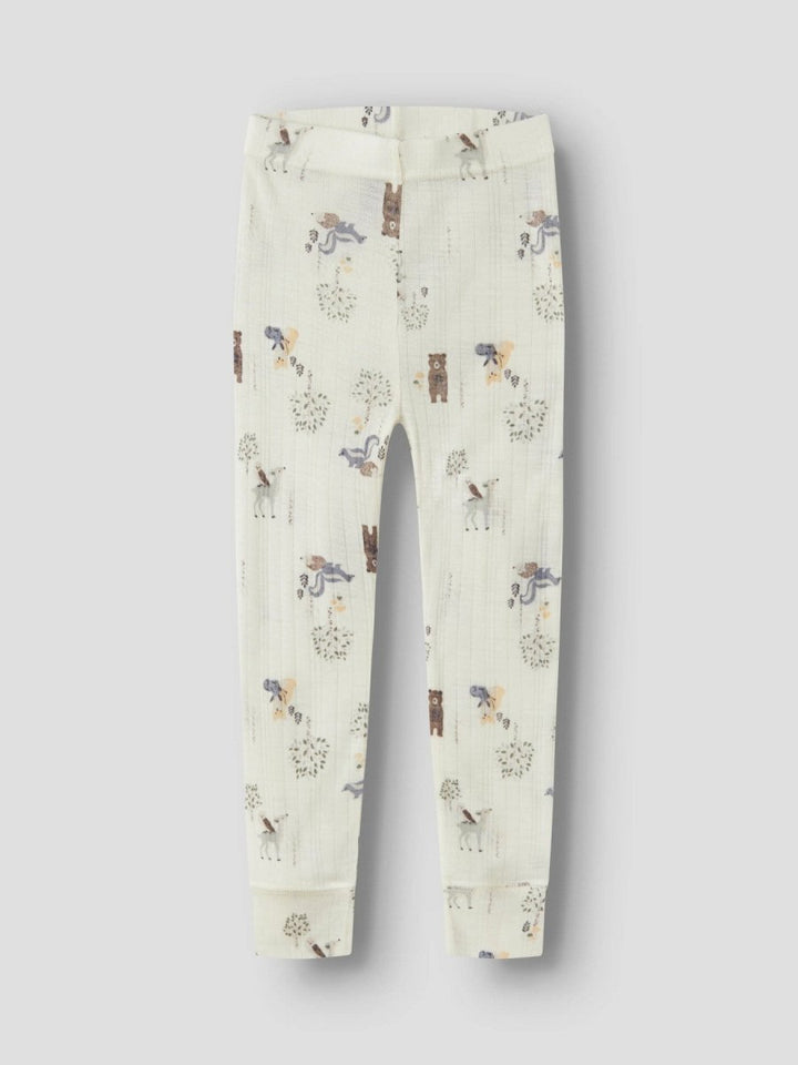 name it mini WANG Ull Legging - Snow White | Forest Animals | Torgunns Barneklær AS