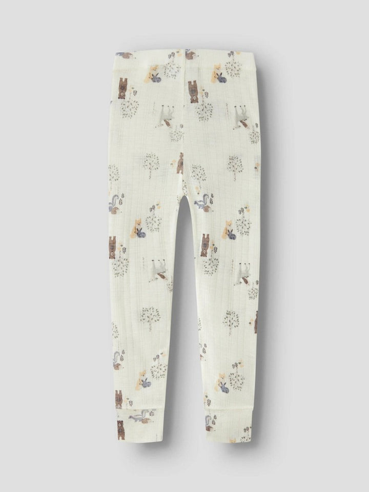 name it mini WANG Ull Legging - Snow White | Forest Animals | Torgunns Barneklær AS