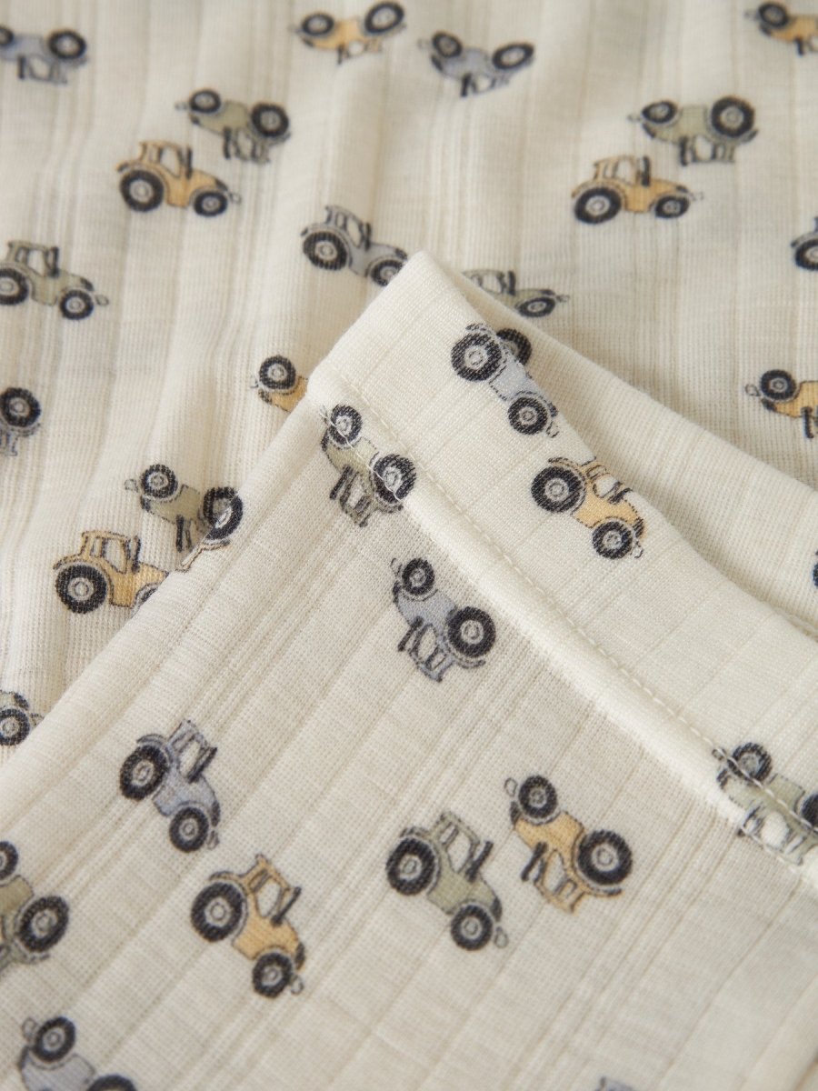 name it mini WANG ull leggings i merinoull – Coconut Milk | Traktor | Torgunns Barneklær AS