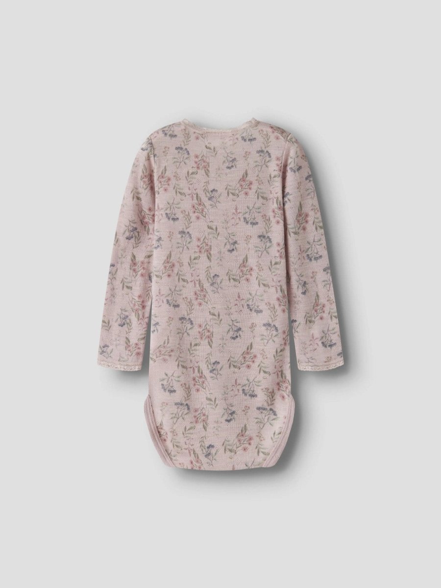 name it mini WANG Ullbody - Violet Ice | Flowers &amp; Leafs | Torgunns Barneklær AS