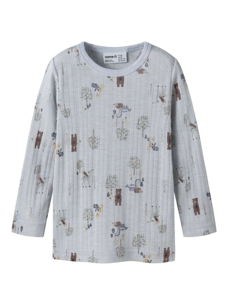 name it mini WANG Ulltrøye- Arctic Ice | Forest Animals | Torgunns Barneklær AS