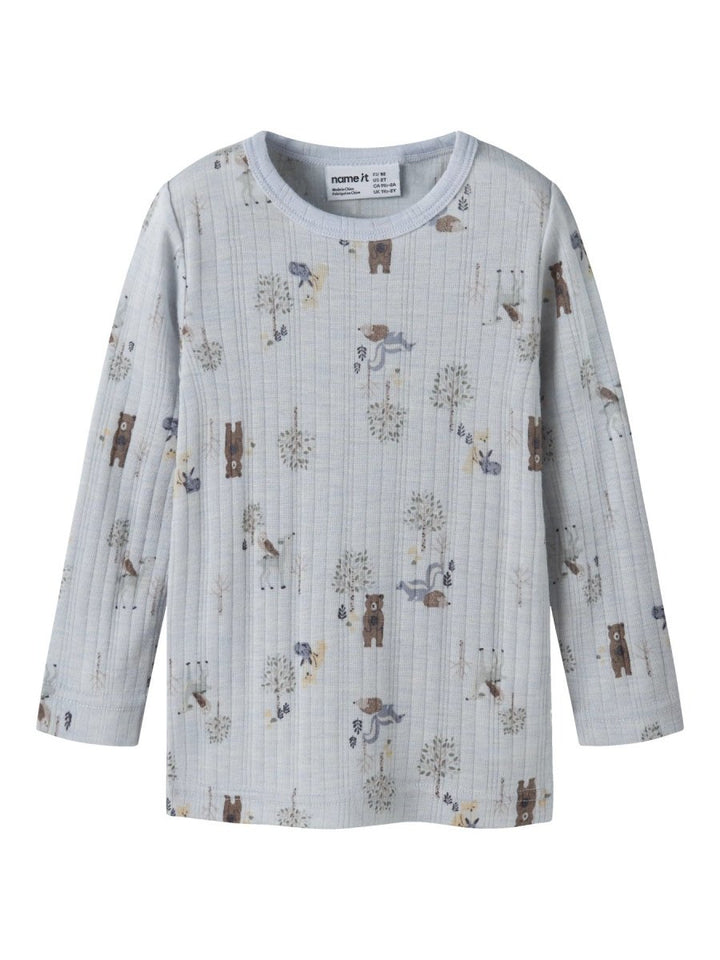 name it mini WANG Ulltrøye- Arctic Ice | Forest Animals | Torgunns Barneklær AS