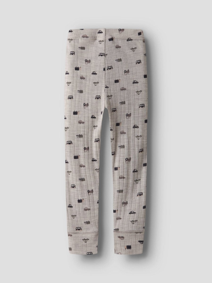 name it mini WANG WOOL NEEDLE LONGJOHN NOOS - Nacreous Cloud | Small cars | Torgunns Barneklær AS