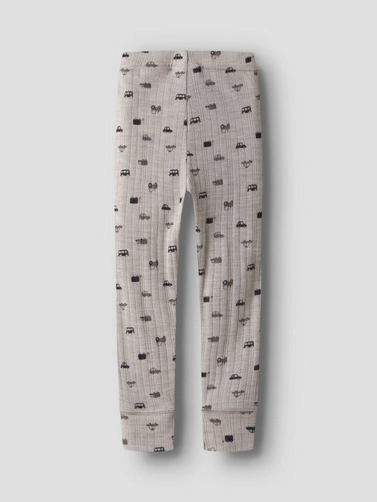 name it mini WANG WOOL NEEDLE LONGJOHN NOOS - Nacreous Cloud | Small cars | Torgunns Barneklær AS