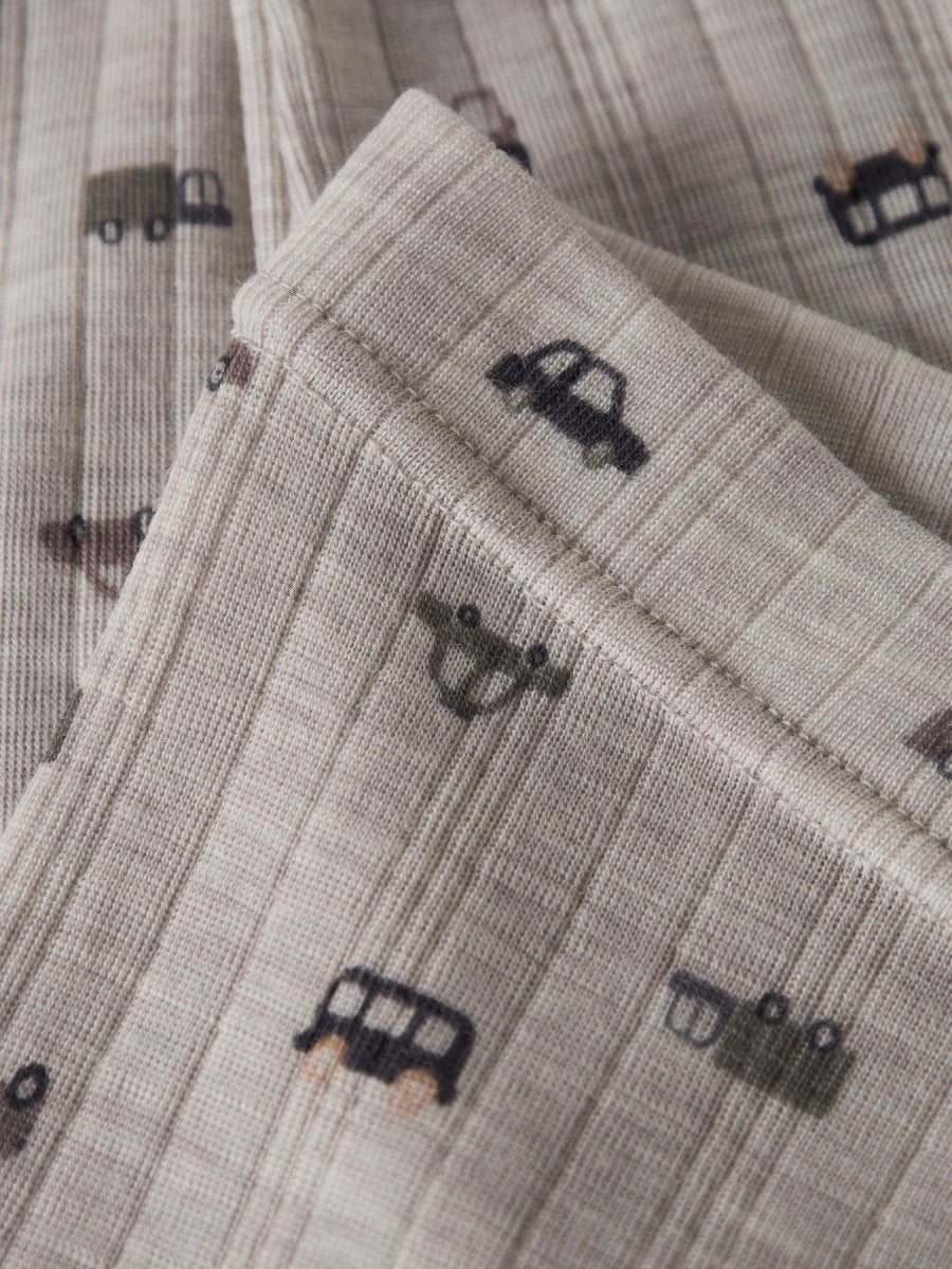 name it mini WANG WOOL NEEDLE LONGJOHN NOOS - Nacreous Cloud | Small cars | Torgunns Barneklær AS