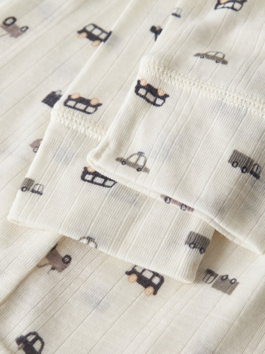 name it mini WANG WOOL NEEDLE LONGJOHN NOOS - Snow White | Small cars | Torgunns Barneklær AS