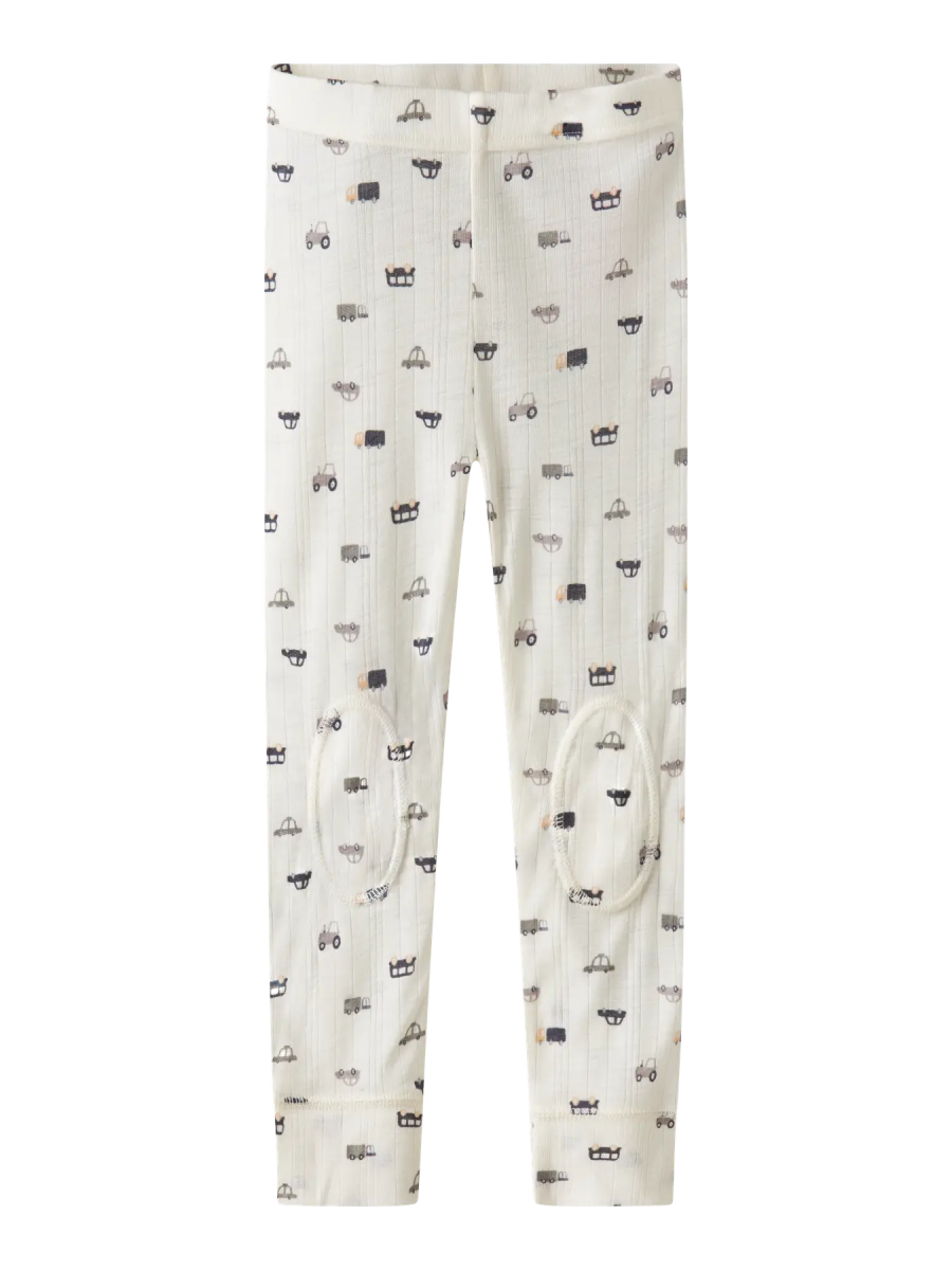name it mini WANG WOOL NEEDLE LONGJOHN NOOS - Snow White | Small cars | Torgunns Barneklær AS