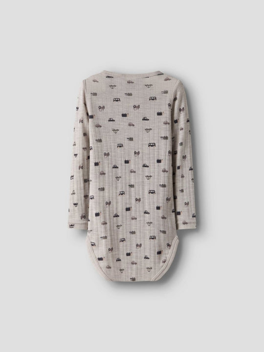 name it mini WANG WOOL NEEDLE LS BODY - Nacreous Cloud | Small cars | Torgunns Barneklær AS