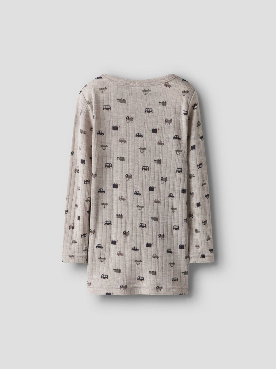 name it mini WANG WOOL NEEDLE LS TOP NOOS - Nacreous Cloud | Small cars | Torgunns Barneklær AS