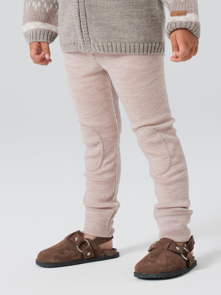 name it mini WAX WOOL RIB LEGGING NOOS - Shadow Gray | Torgunns Barneklær AS