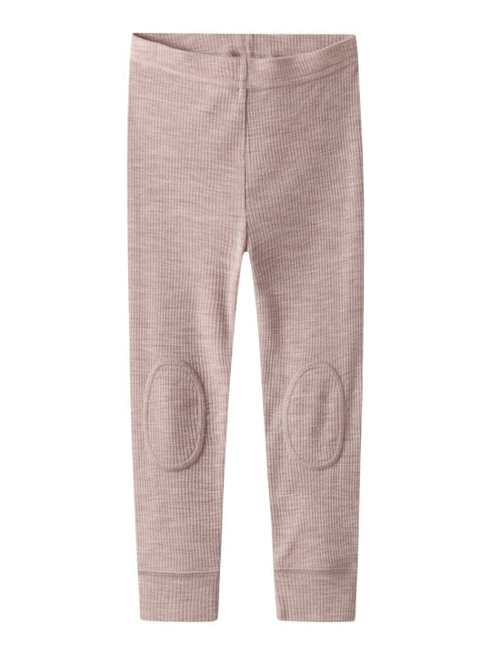 name it mini WAX WOOL RIB LEGGING NOOS - Shadow Gray | Torgunns Barneklær AS