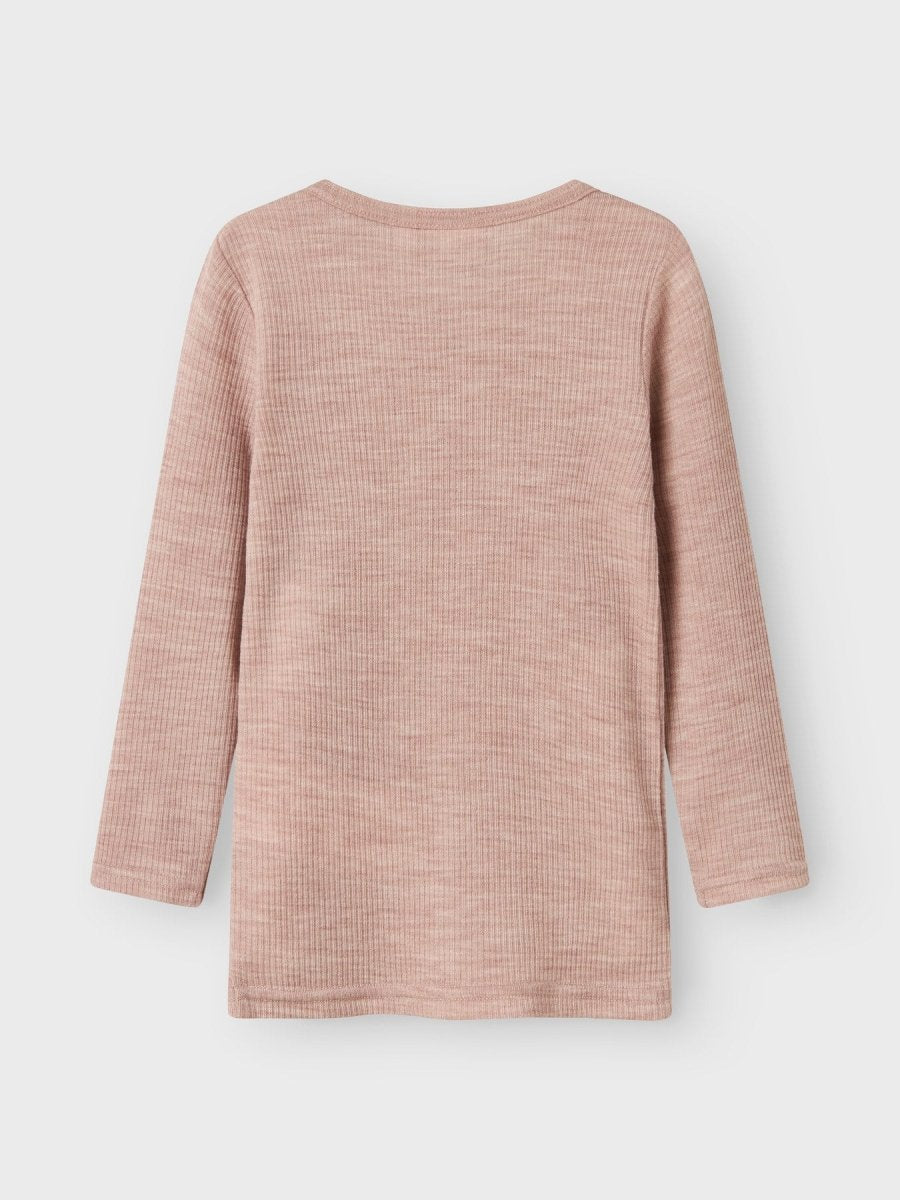 name it mini WAX WOOL RIB LS TOP NOOS - Shadow Gray | Torgunns Barneklær AS