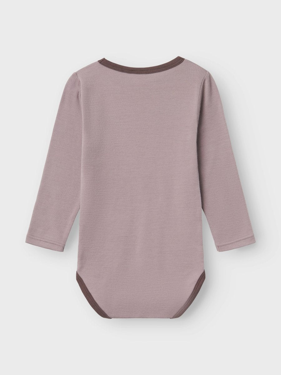 name it mini WILLOW WOOL LS BODY - Purple Dove | Torgunns Barneklær AS